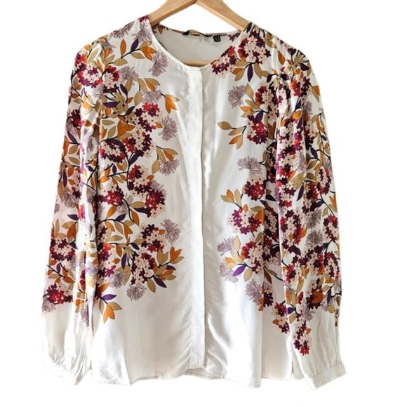 Massimo Dutti Floral Print Button Down Shirt Size US 6. - Picture 3 of 13